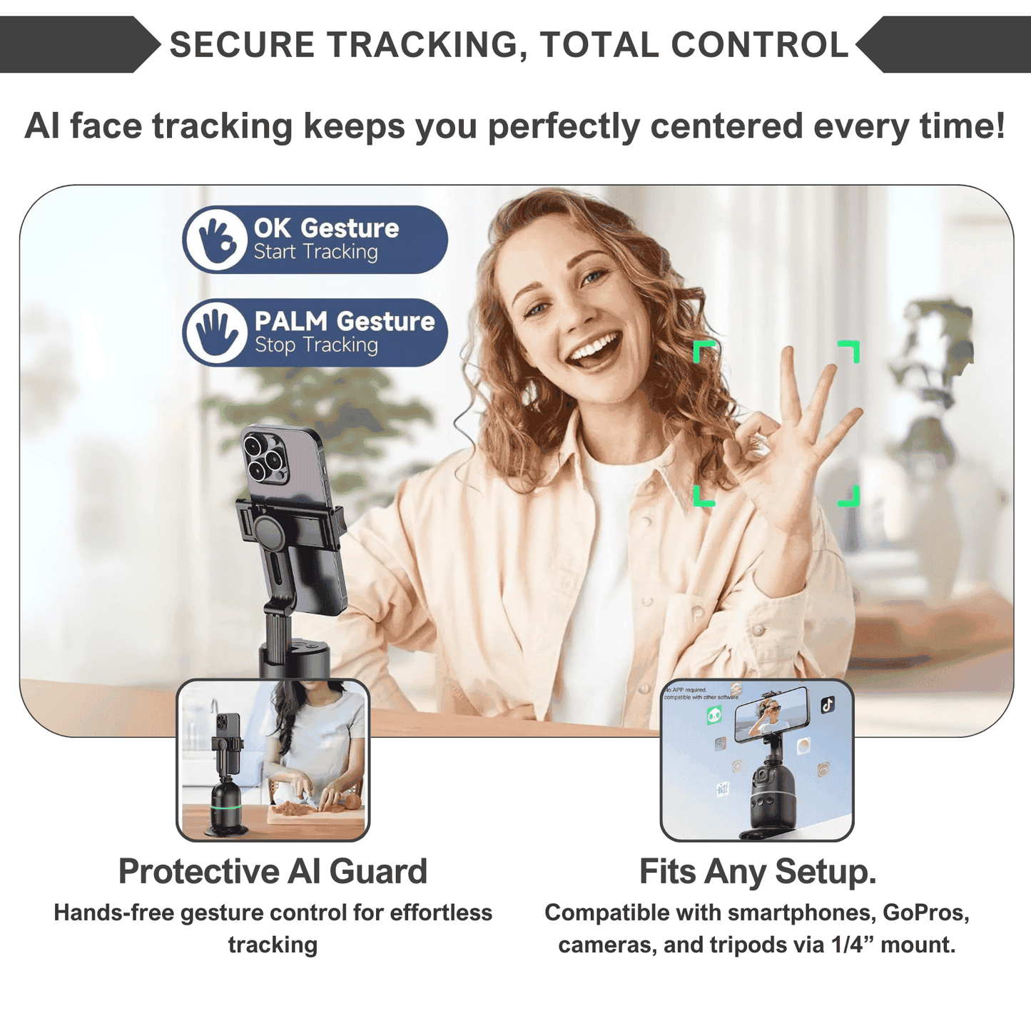 Alpohub™ Smart 360° Auto Face Tracking Tripod